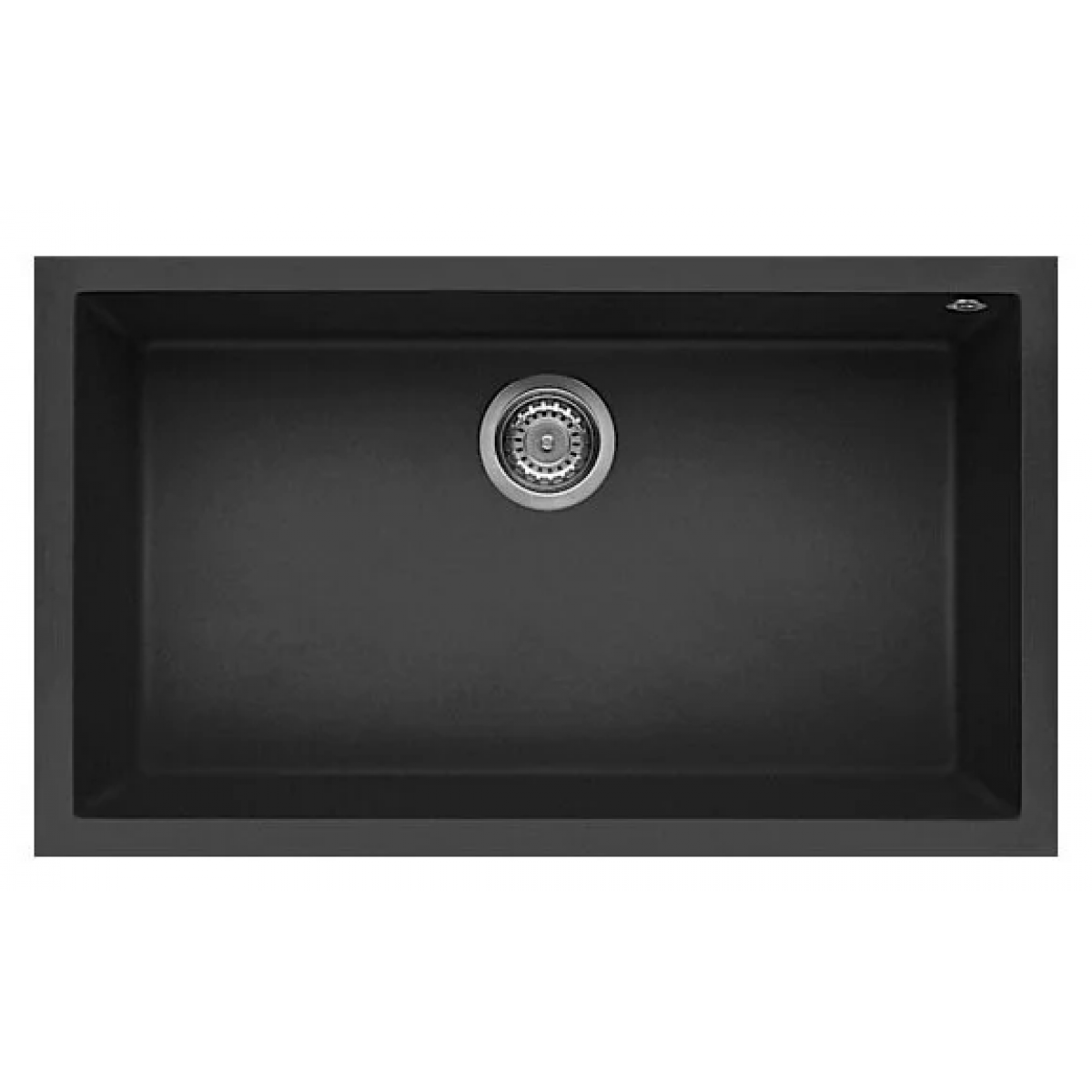 Elleci QUADRA130U 黑色花崗岩廚房台下石盆